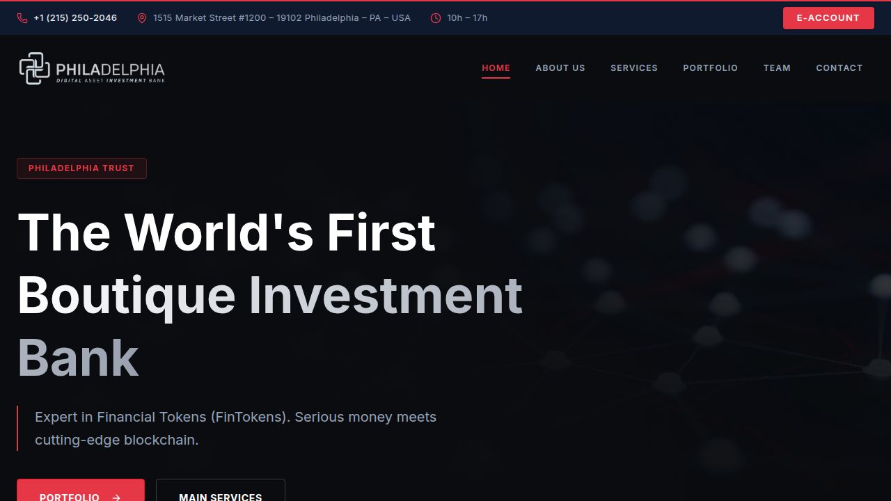 Philadelphia Trust — Boutique Digital Asset Investment Bank